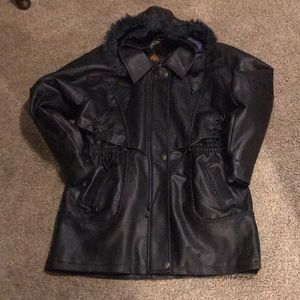 Moda Italy leather Coat